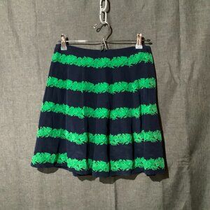 J. Crew Skirt | Size Small | Navy & Green Stripe